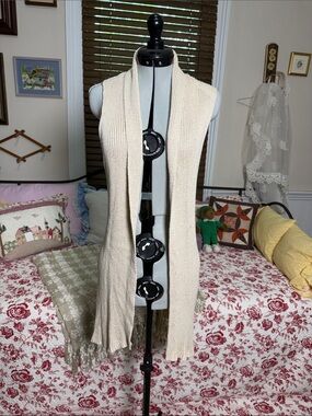GAP Cream Knit Scarf Vest